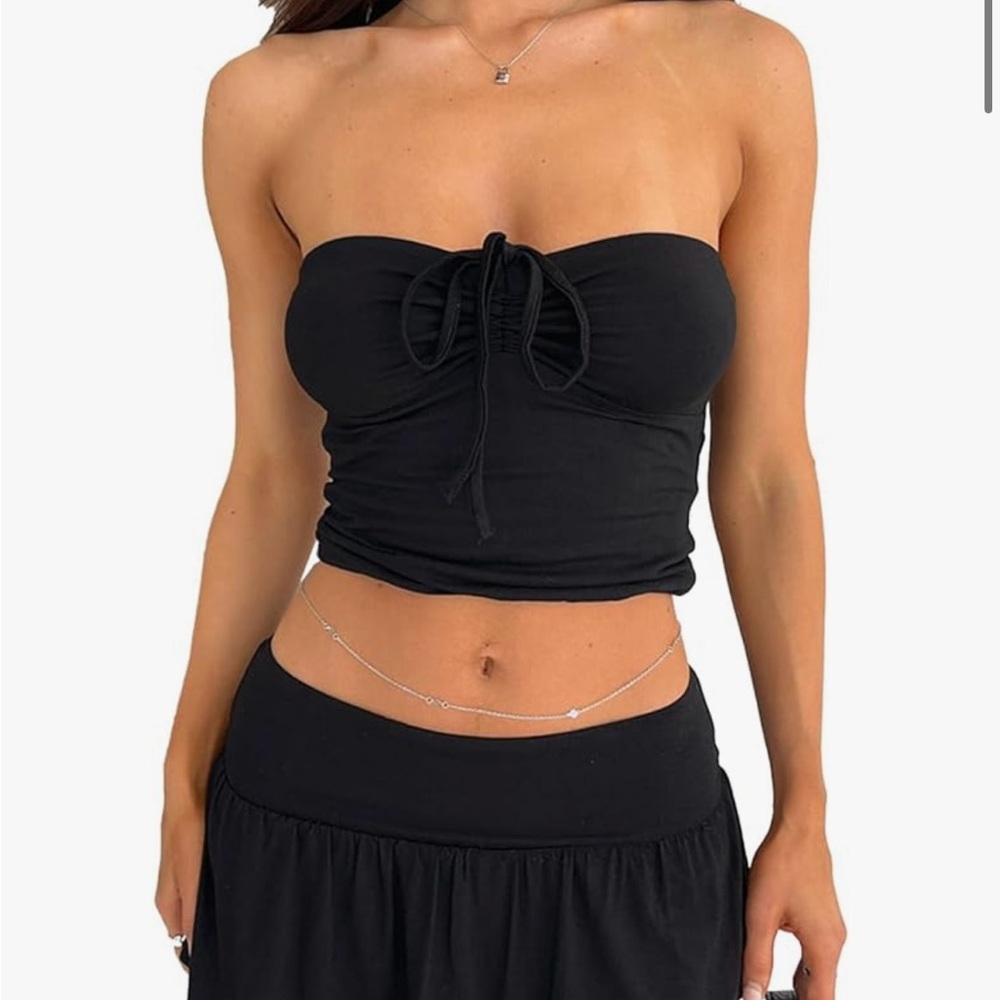 Black Strapless Tube Top